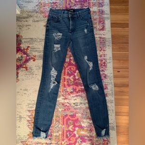 Express High Rise Ripped Skinny Jeans
